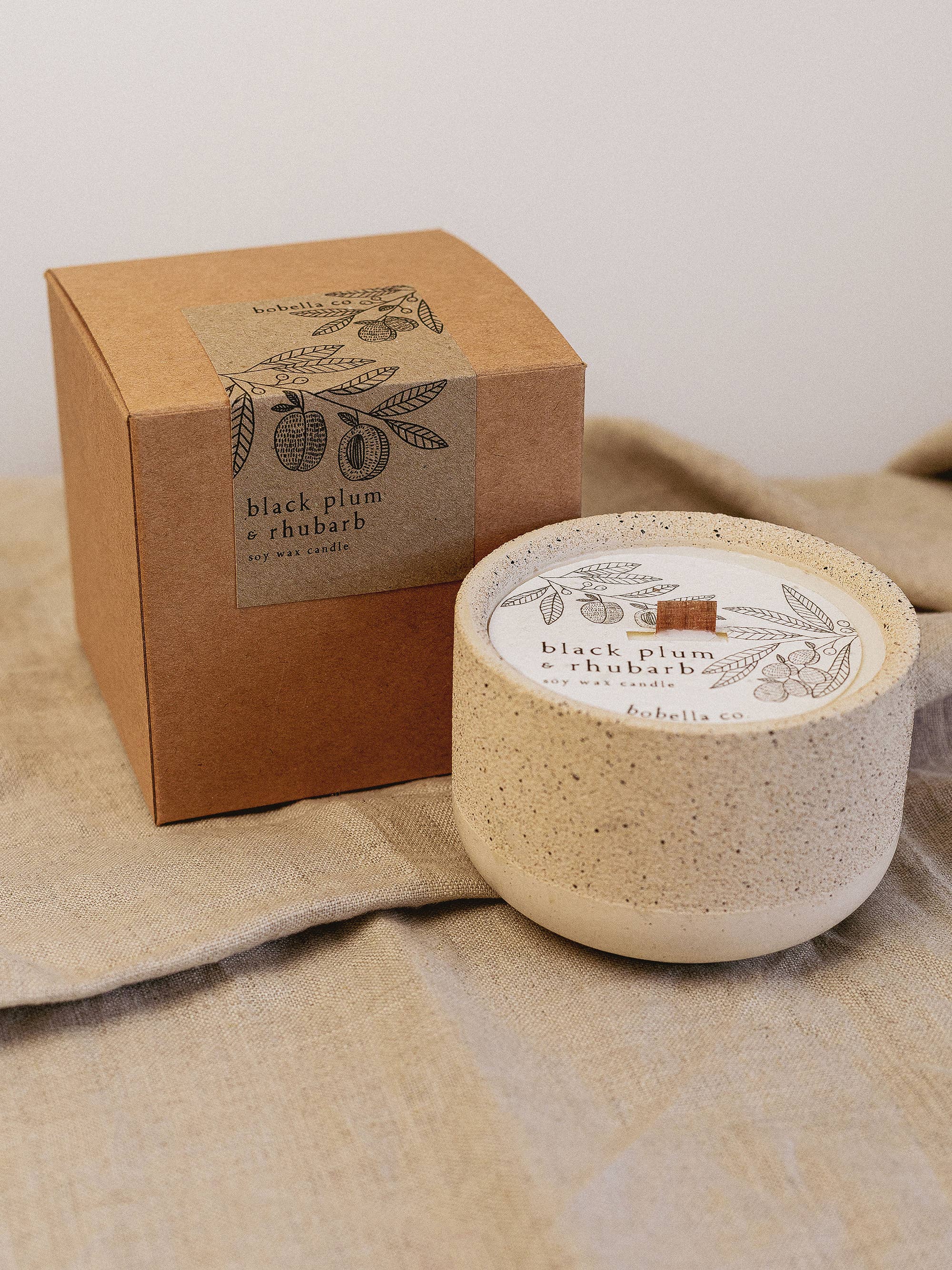 Bobella Co. - Wholesale Jar/Filled Candle - Black Plum & Rhubarb Soy Wax Candle2