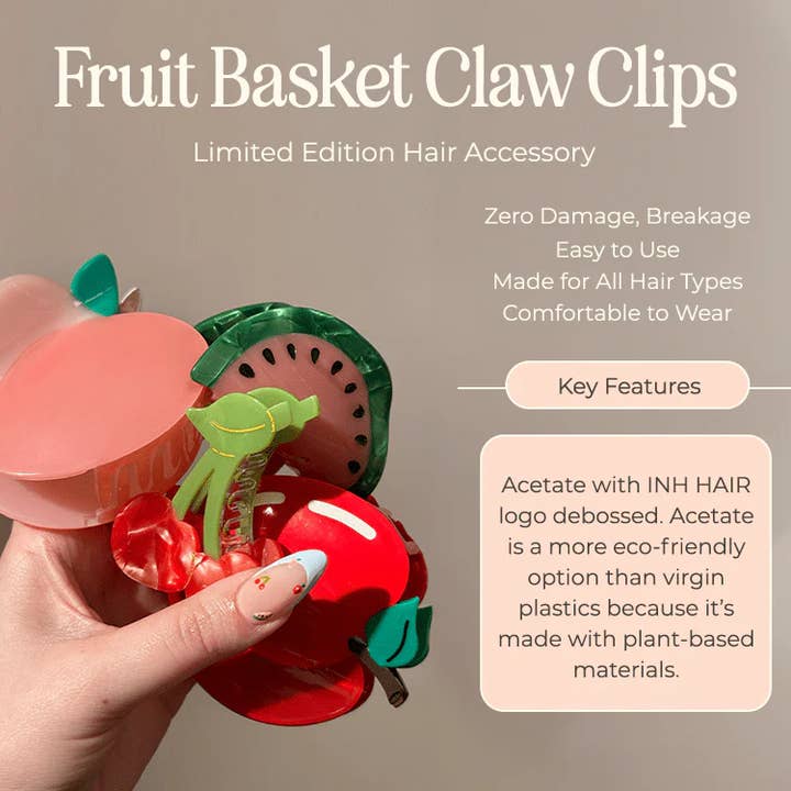 INH Hair - Wholesale Hair Clip - Women's - Fruit Basket Hair Claw Clip | limited edition hair accessory10