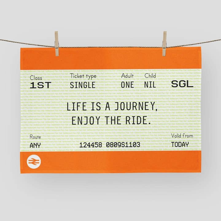 Train Ticket Tea Towel for wholesale by Of Life & Lemons