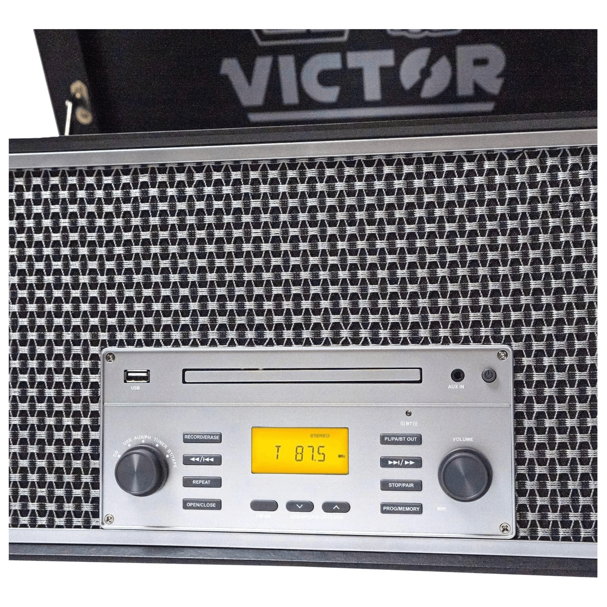 JupiterGear Home - Wholesale Speakers - Victor Monument 8-in-1 Wood Music Center w 3-Speed Turntable11