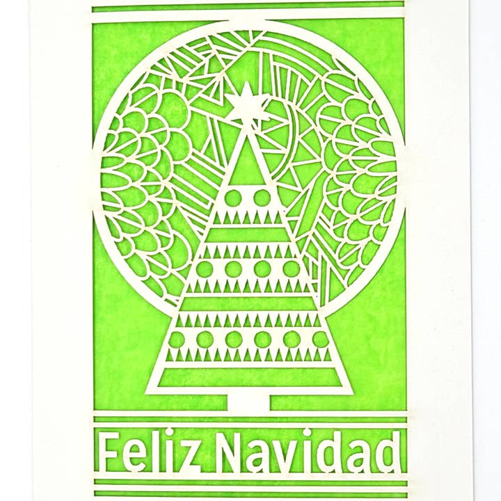 two hermanas – Großhandel Weihnachtskarte – Feliz Navidad - Baum und Mond - Fröhliche Weihnachten3