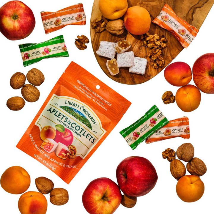 I Got Your Candy - Wholesale Hard Candy - Liberty Orchards Aplets & Cotlets Peg Bag 4.5oz - 9ct2