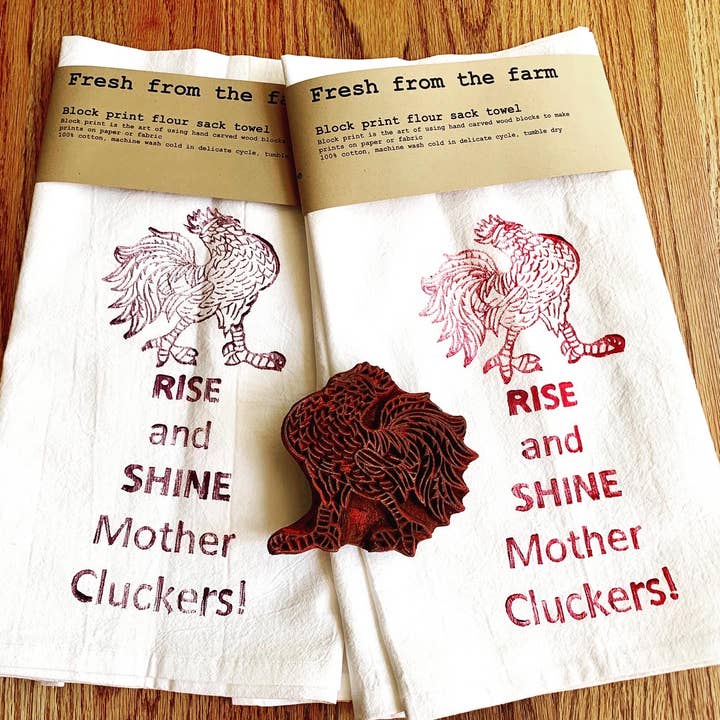 Strofinaccio - Naughty Rooster Block Prints per la vendita all'ingrosso da parte di Peepal tree