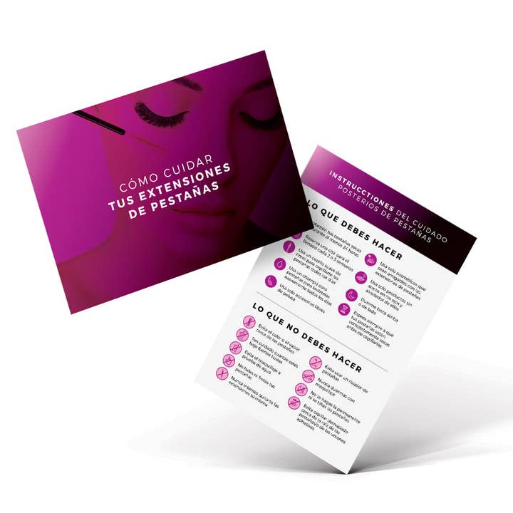 SecretsID - Wholesale Eyelash/Brow Serum - Tarjetas de tratamiento de extensión de pestañas en español6