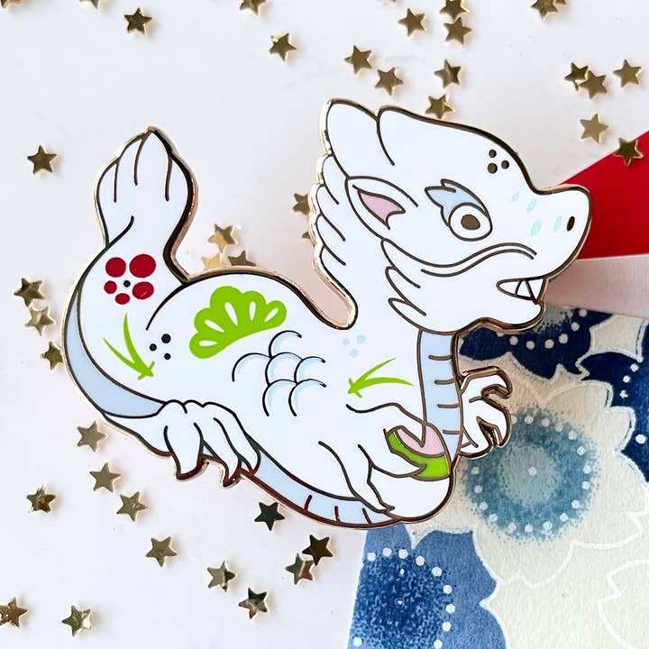 Anno del drago/Ryujin • Animale dello zodiaco del capodanno lunare • Spilla smaltata per la vendita all'ingrosso da parte di Shishido Creative