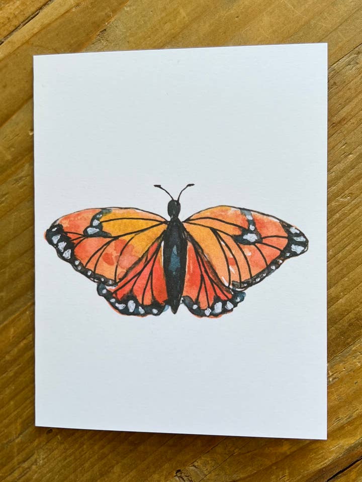 Monarch Butterfly Greeting Card for wholesale by Georgia Lanette Art