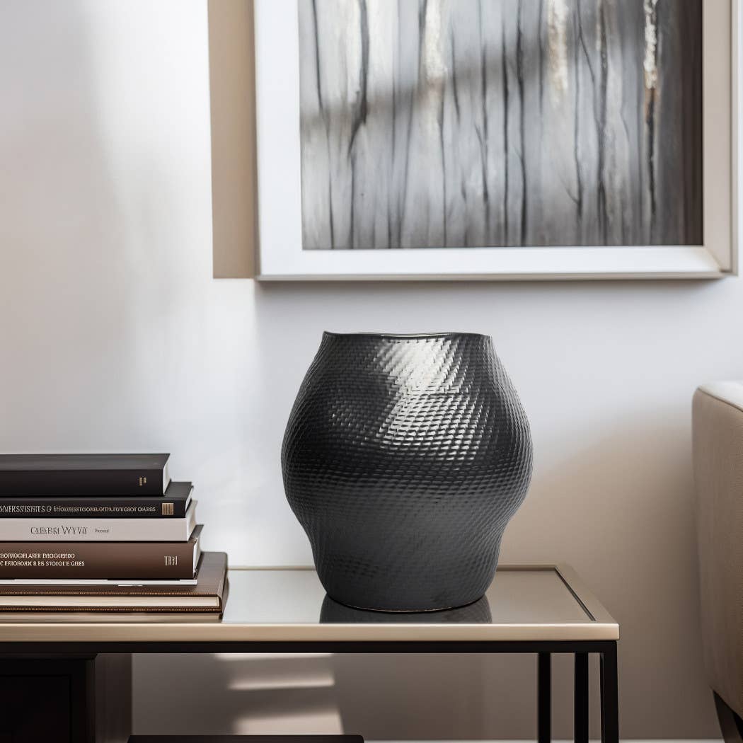 Sagebrook Home - Wholesale Vase - Ceramic Sobaek Modern Decorative Vase - Black, 16 in.1