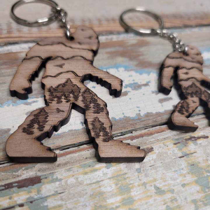 MK Lovely Boutique - Wholesale Keychain - Women's - Wooden Bigfoot Keychain2