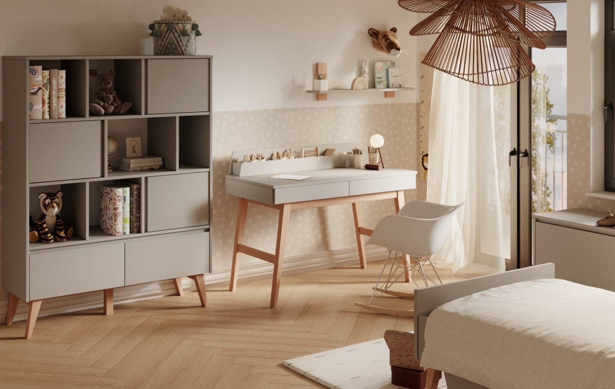 SCANDINAVIAN STORIES by MARTON - Wholesale Desk Set - Sara high desk + 2 drawer, White color2