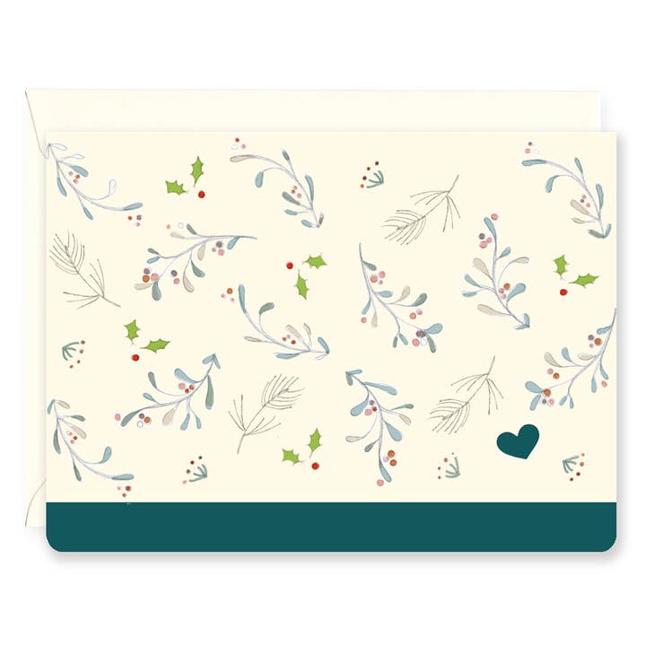 Set di bigliettini Holiday Pine Green per la vendita all'ingrosso da parte di H.macdo Paper Co.