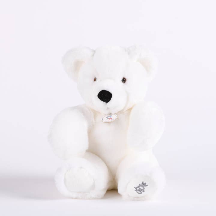 MARTIN | White Plush Bear (30 cm) | Made in France for wholesale by Bebe Sweeny
