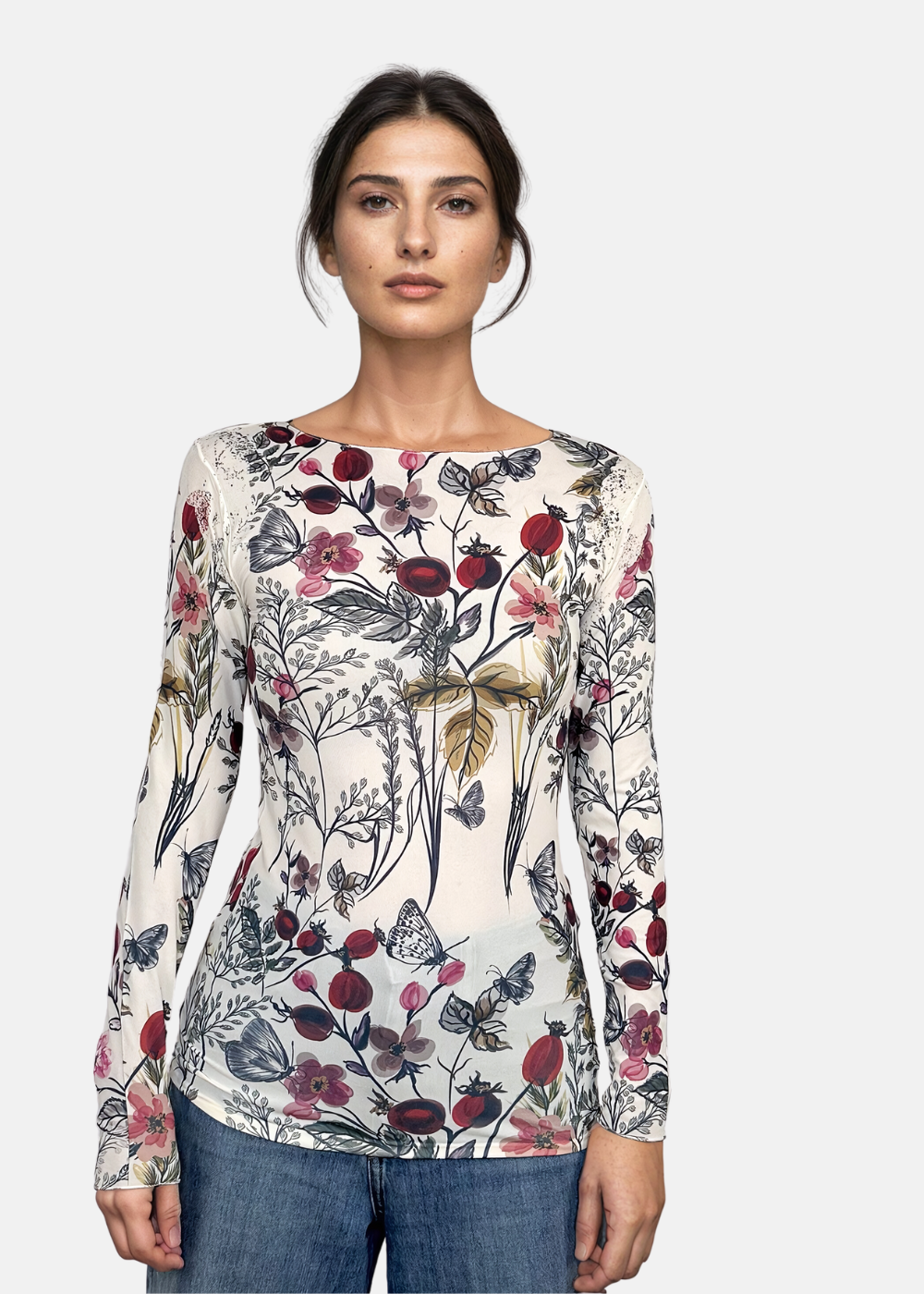 AMB Designs – Engroshandel Bluse - Dame – Hello Blossom Second Skin Raw Edge Top4