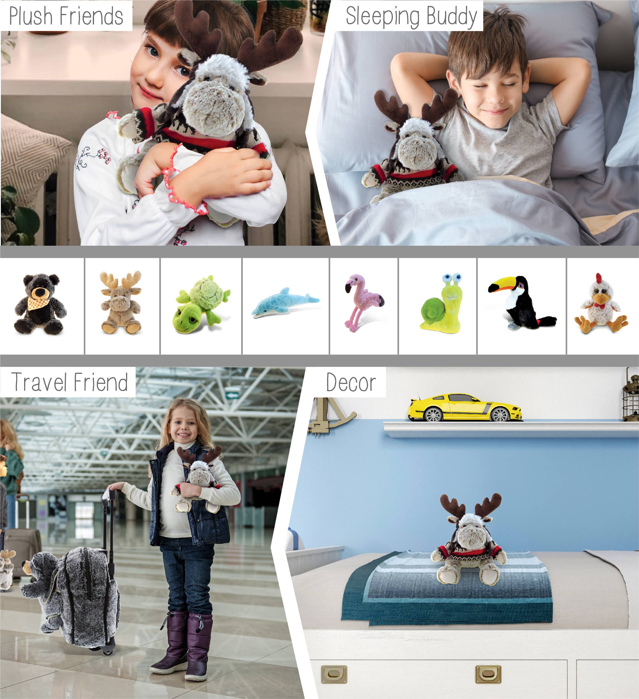 Cota Global - Wholesale Knuffels - Kinderen en baby - Superzachte Pluche Met Kleding - Eland3