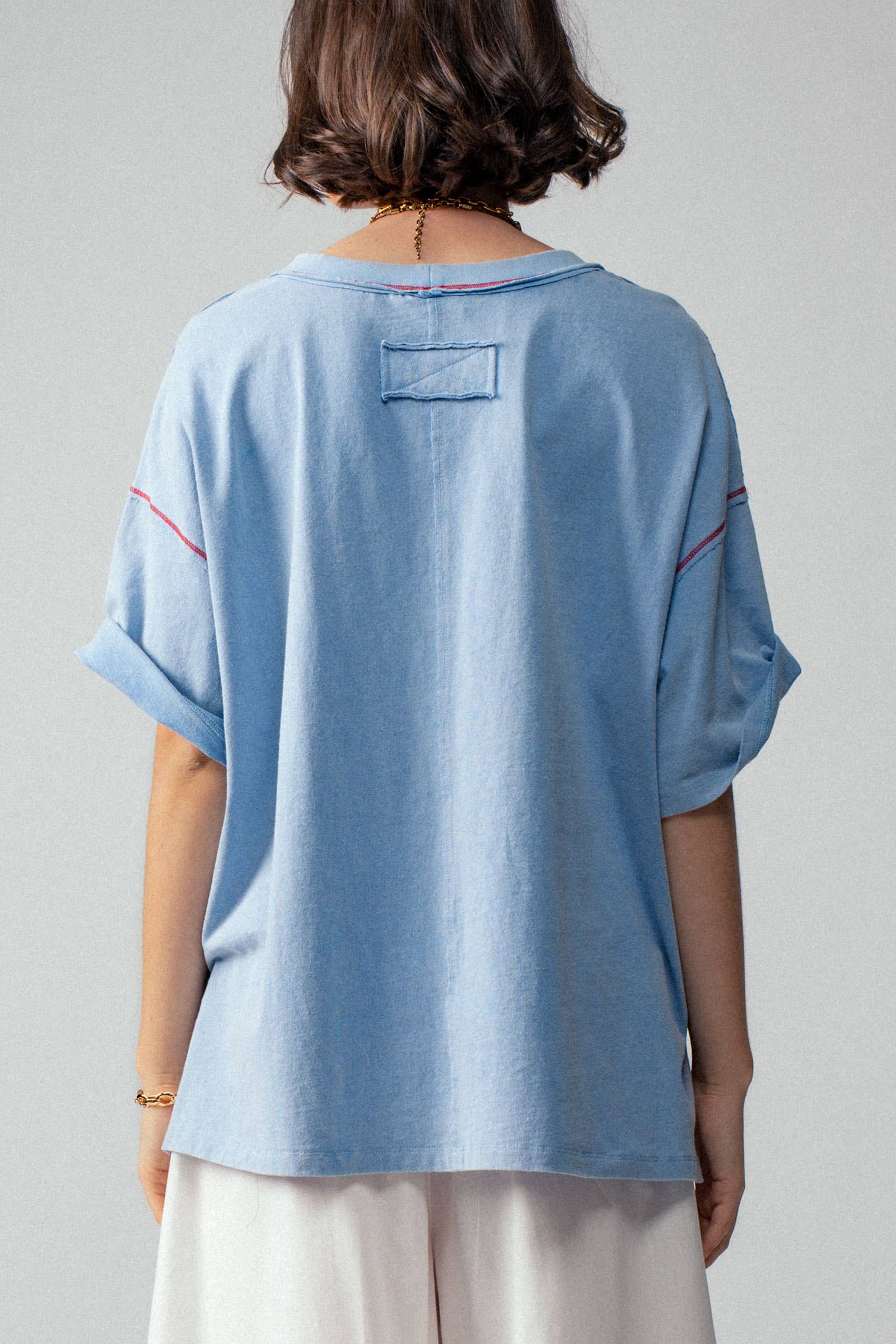 Urban Daizy - Wholesale T-Shirt - Women's - Contrast Stitch Mineral Wash Spring Oversized Tee6