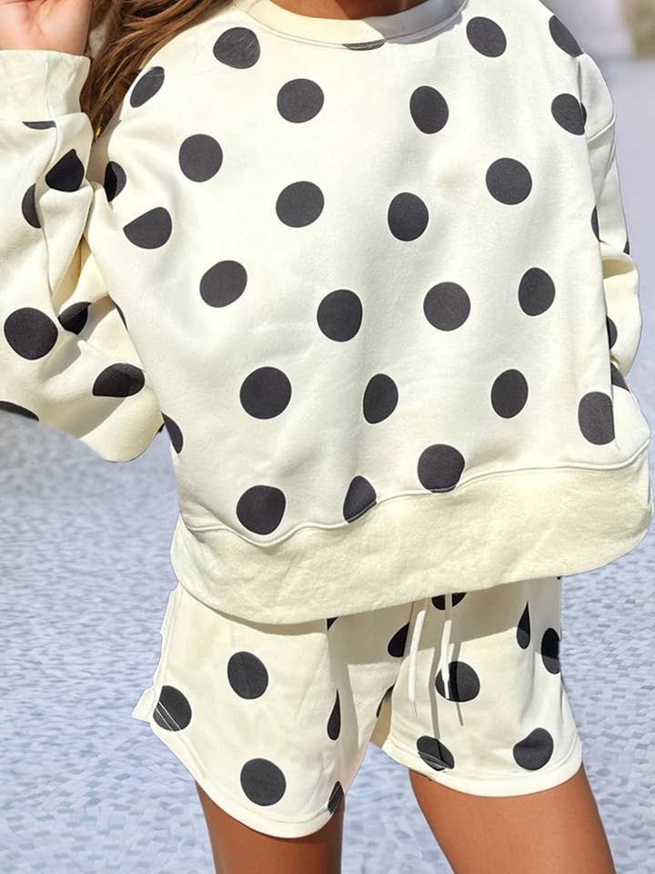 LDC Polka Dot Pullover Drawstring Short Set for wholesale by Little Daisy Closet
