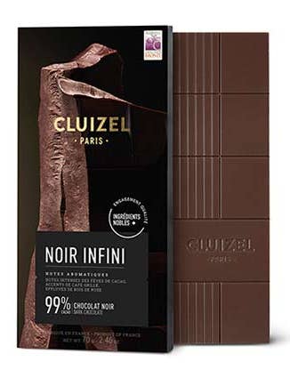 Noir Infini Chocolate Bar, 99% for wholesale by Cluizel USA