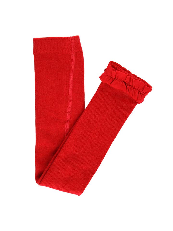 Girls Red Footless Ruffle Tights for wholesale on Faire