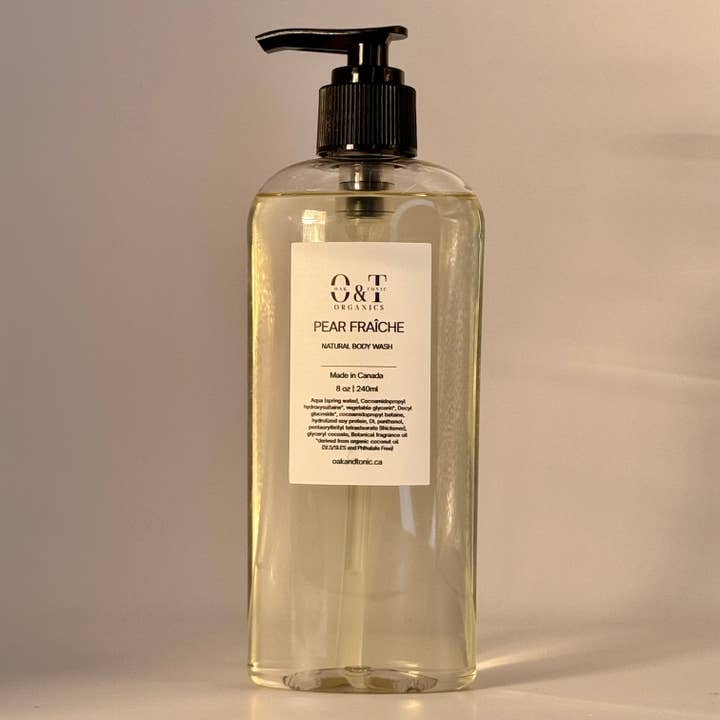 Nettoyant pour le corps Pear Fraîche 240 ml pour la vente par Oak & Tonic Organics