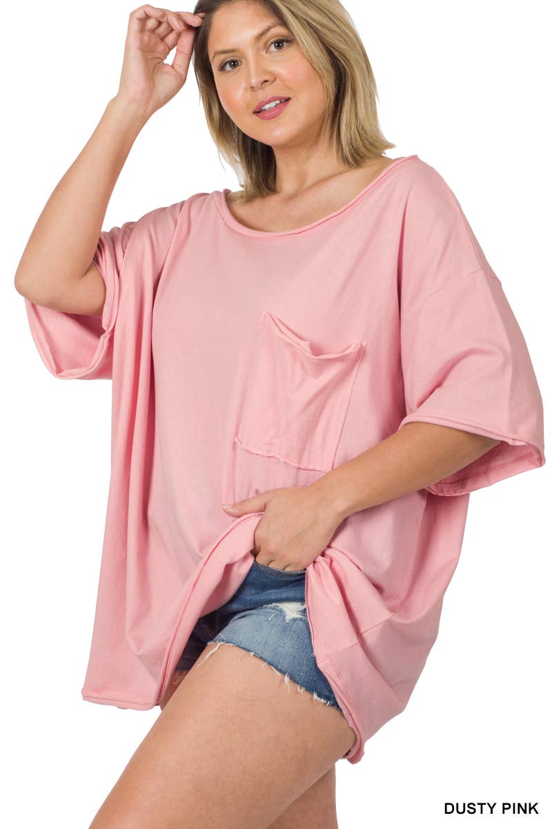 42POPS - Wholesale Tunic - Women's - Tri Blend Oversized Raw Edge Boyfriend Tee29