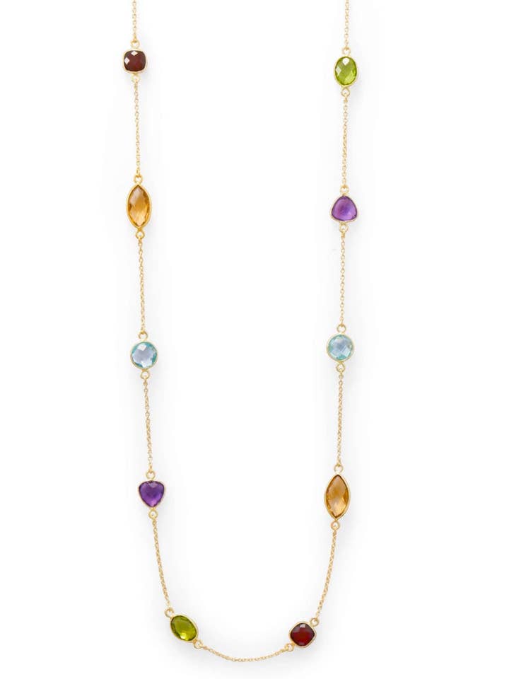 Collier multi-pierres précieuses en or 18 carats pour la vente par Stephen Oliver