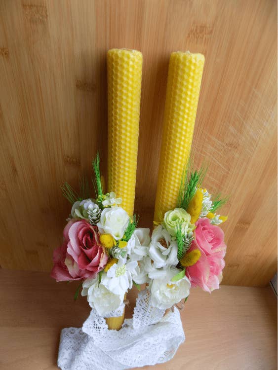 Vela de renda bordada por atacado de LES BOUGIES D'ALEXANDRA