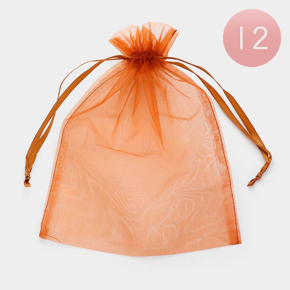 Sensibling Corp. - Wholesale Gift Bag - 12PCS - 6.75 X 9.5 Ribbon Organza Gift Bags
9