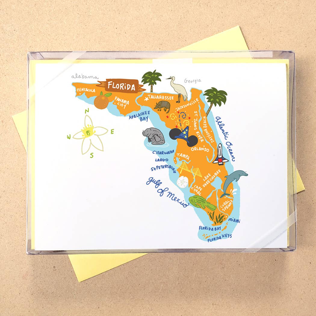 Allport Editions - Wholesale Briefpapier/indexkaartenset - Hallo USA Boxed Card-serie - ALLE 50 STATEN HIER!11