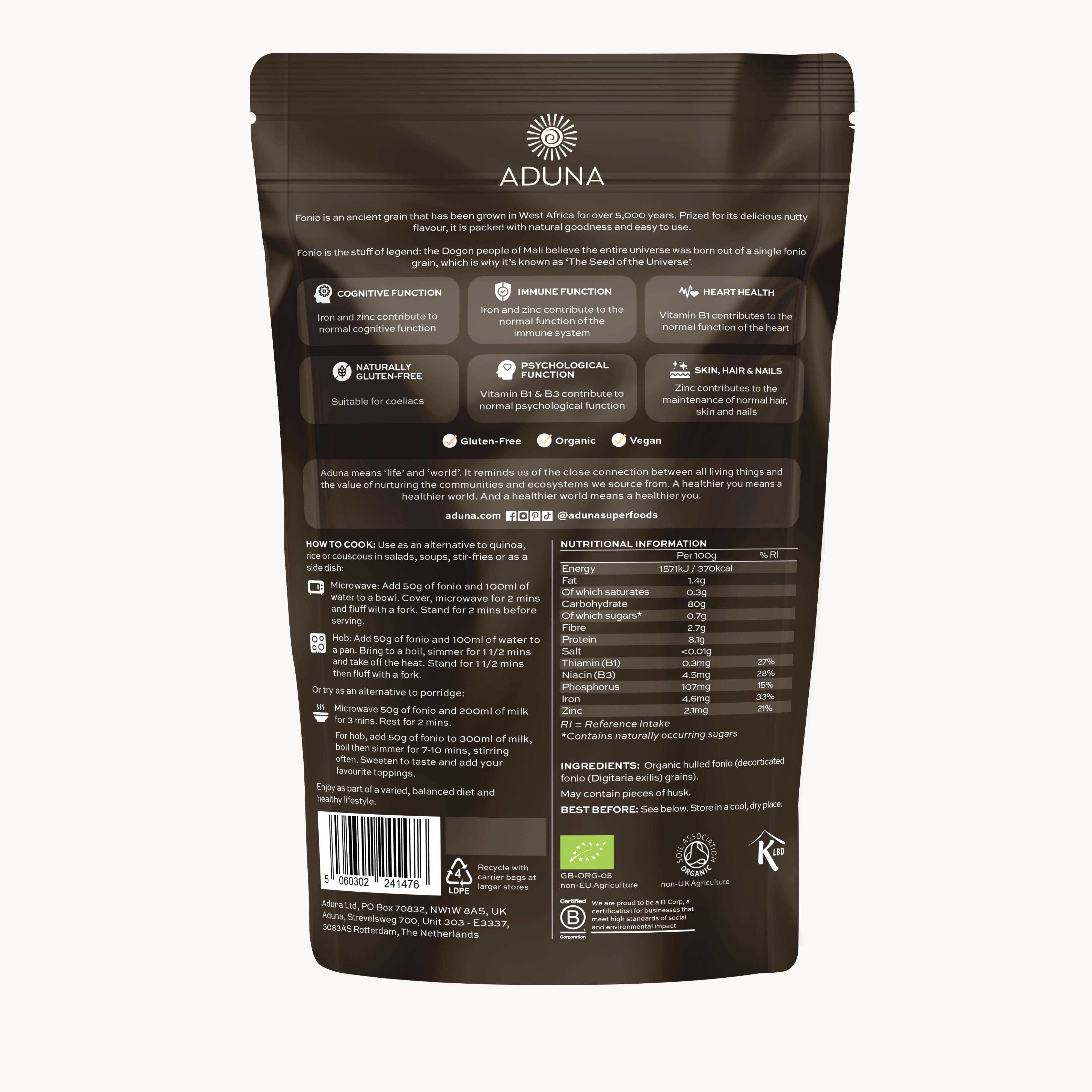 Aduna Superfoods - Wholesale Protein/Superfood Powder - Fonio Super Grain | Naturally Gluten Free | Low GI | 1kg2