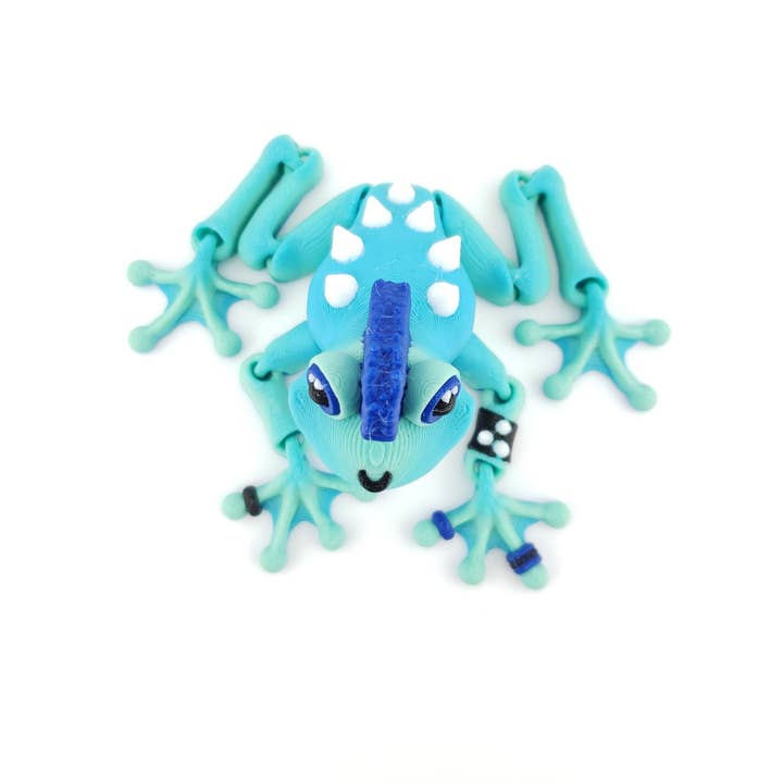The Geek Galleria - Wholesale Decorative Figurine - 3D-Printed Articulated Punk EMO Frog Decor Desk Decor - Animal Figurine - Authorized Seller