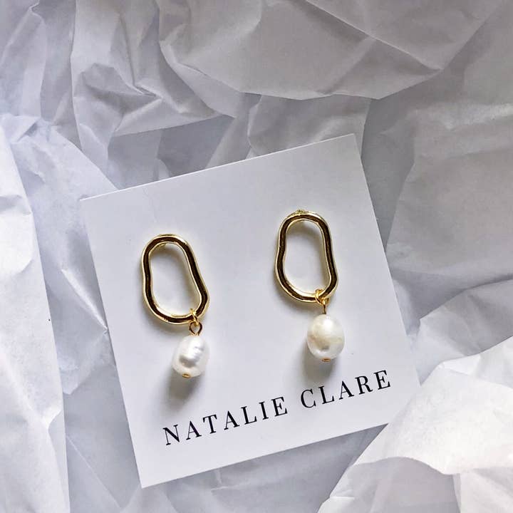 Natalie Clare Collections - Wholesale Dangle Earrings - Abstract Pearl Earring