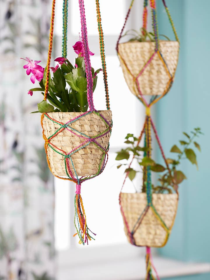Rainbow Jute Plant Hanger & Basket for wholesale by Namaste