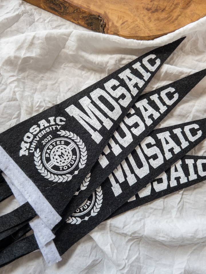 Mosaic University Collegiate Collection Mini Pennant for wholesale by Mosaic the Label