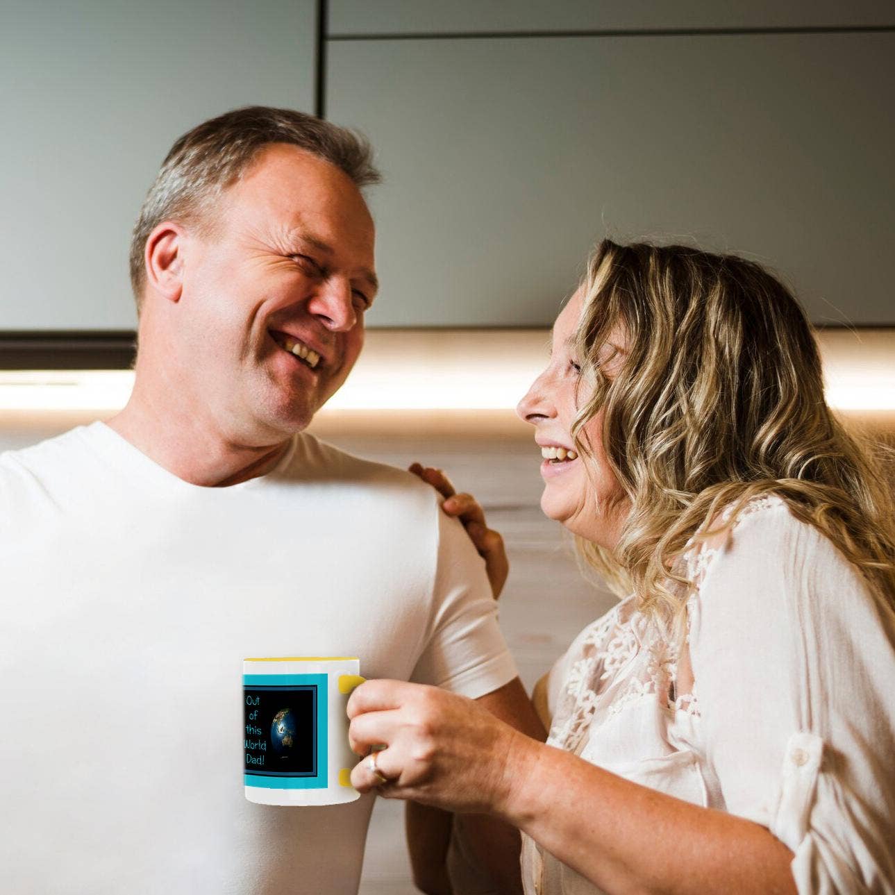 3dRose – wholesale Coffee mug – 3dRose, Image of Earth, Out of this World Dad, Aqua Blue Frame, Mug3