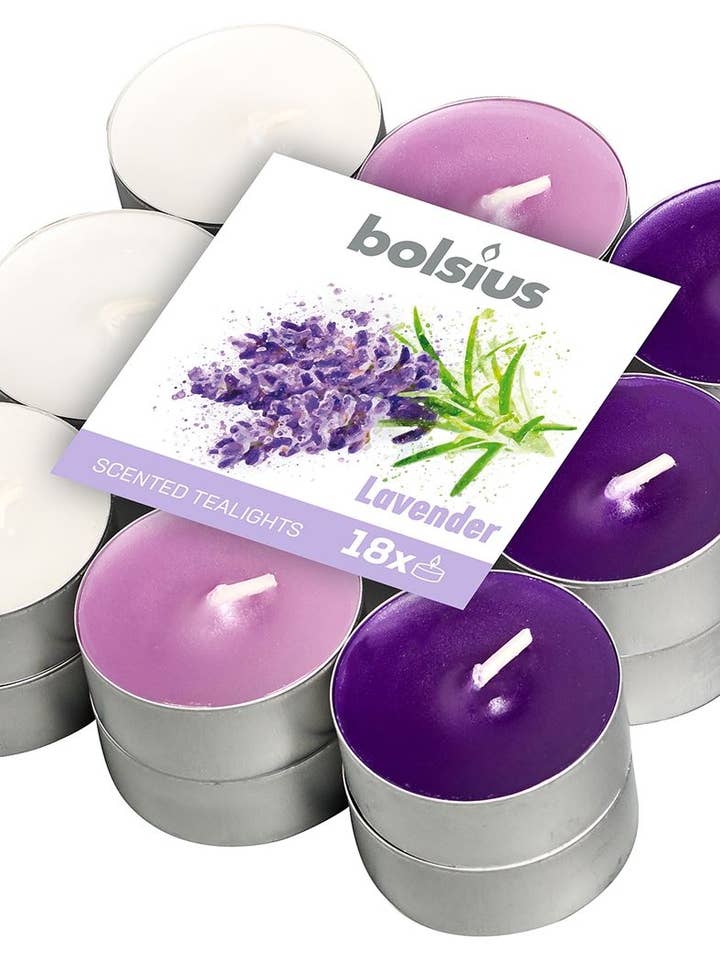 Candela profumata Multi Colour Brick 18 Lavanda per la vendita all'ingrosso da parte di Sfeerpunt