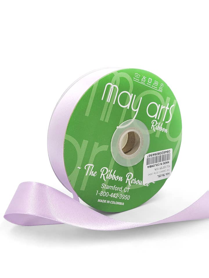 ~7/8 Zoll glänzendes doppelseitiges Satinband, Lavendel für den Großhandel von May Arts Ribbon
