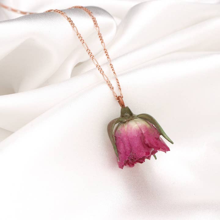 MadamLili - Wholesale Pendant/Charm Necklace - 925 sterling rose gold plated chain “Real Rose” K925-50