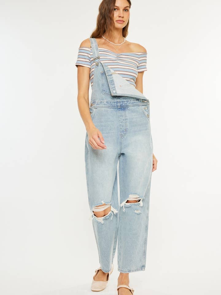 Salopette en denim usé des années 90-KC1707L pour la vente par Kan Can USA
