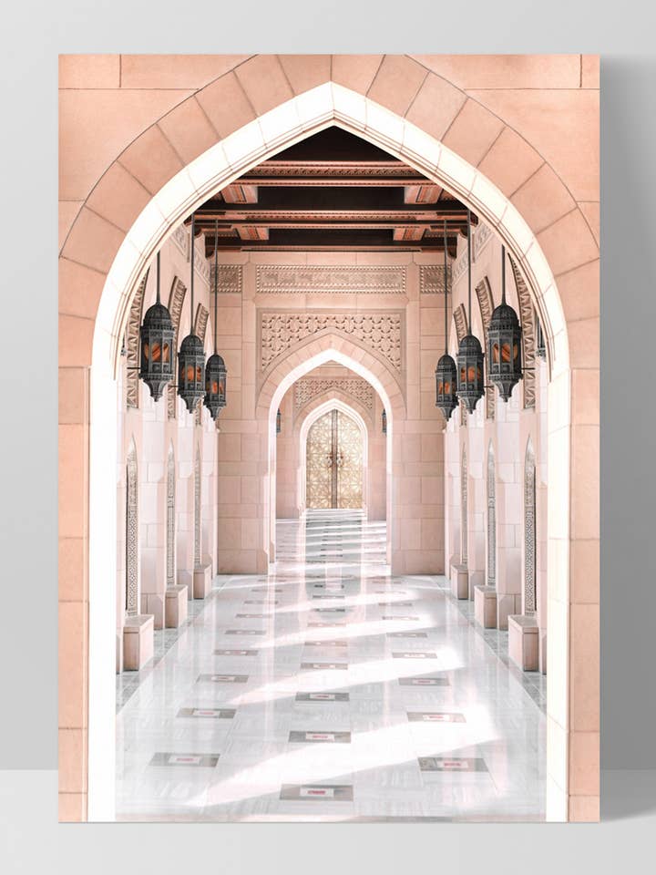 Moroccan Arch Entryway Pastels Wall Art Print. Boho Decor for wholesale by PRINT AND PROPER