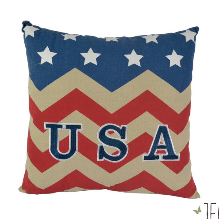 Americana Chevron USA Throw Pillow for wholesale by JEC Home Goods Inc