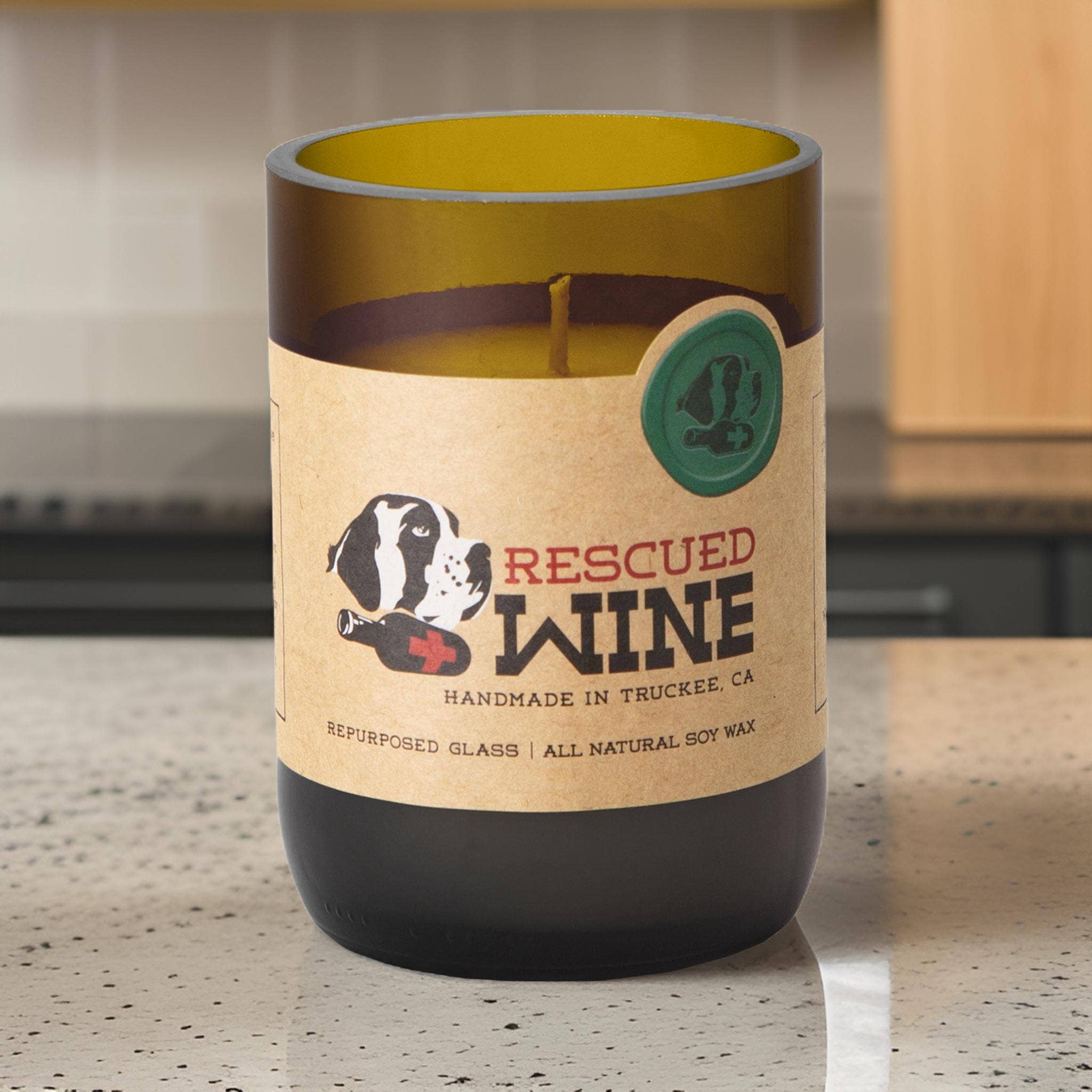 Rescued Wine Candles - Vente Bougie en bocal - Bougie en bouteille de vin recyclée - Pinot Noir / Écologique 12oz1