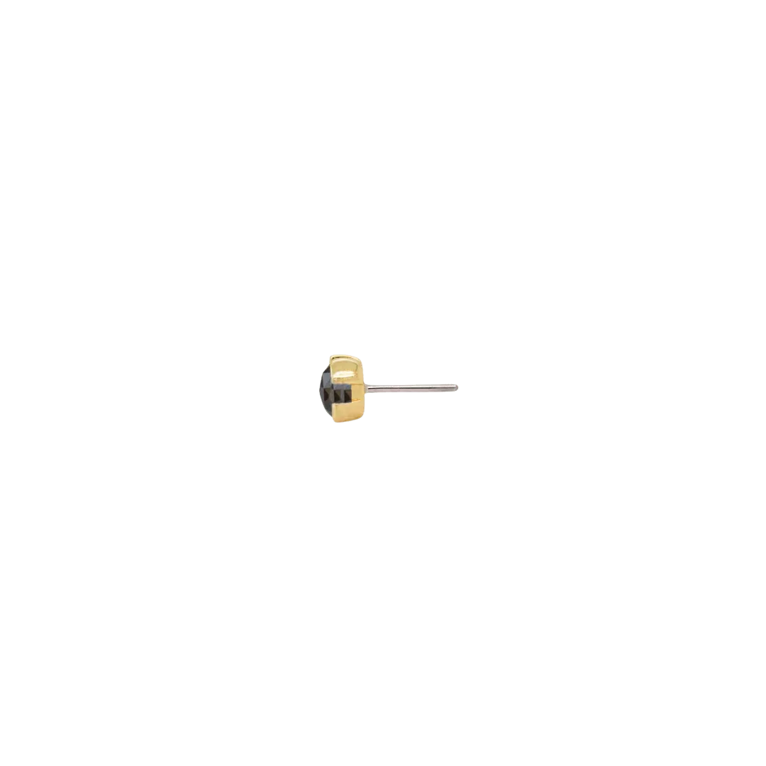 Piercing-zone - Wholesale Single Earring - Peekaboo – Black Spinel Glow – 14K Gold Threadless End4