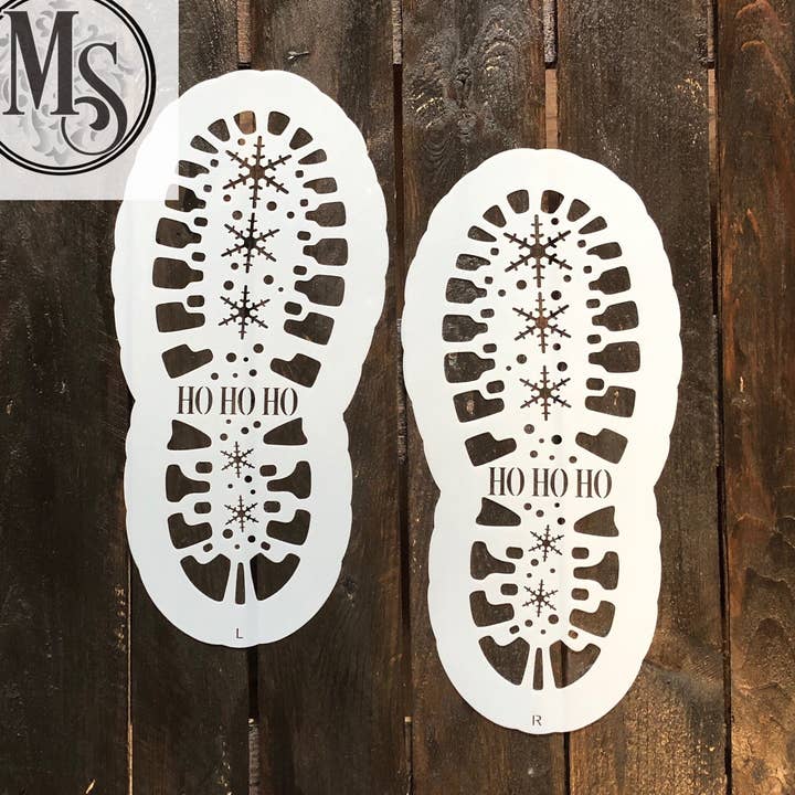 Muddaritaville Studio – wholesale Stencil/craft die – M0225 Santa's Boot Prints0