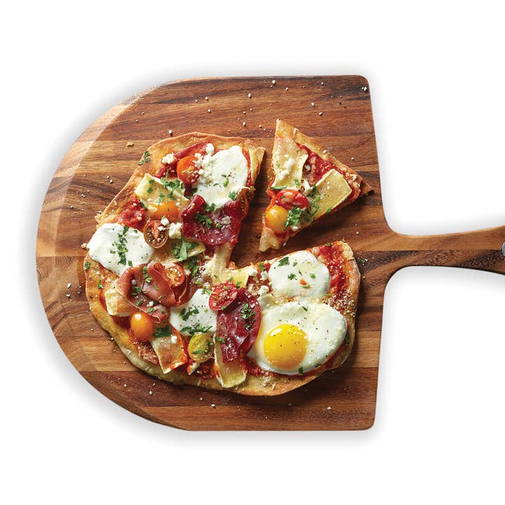 Fox Run Brands - Wholesale Pizza Wheel - Ironwood Napoli Pizza Peel, Acacia Wood, 0.5" x 14" x 14"