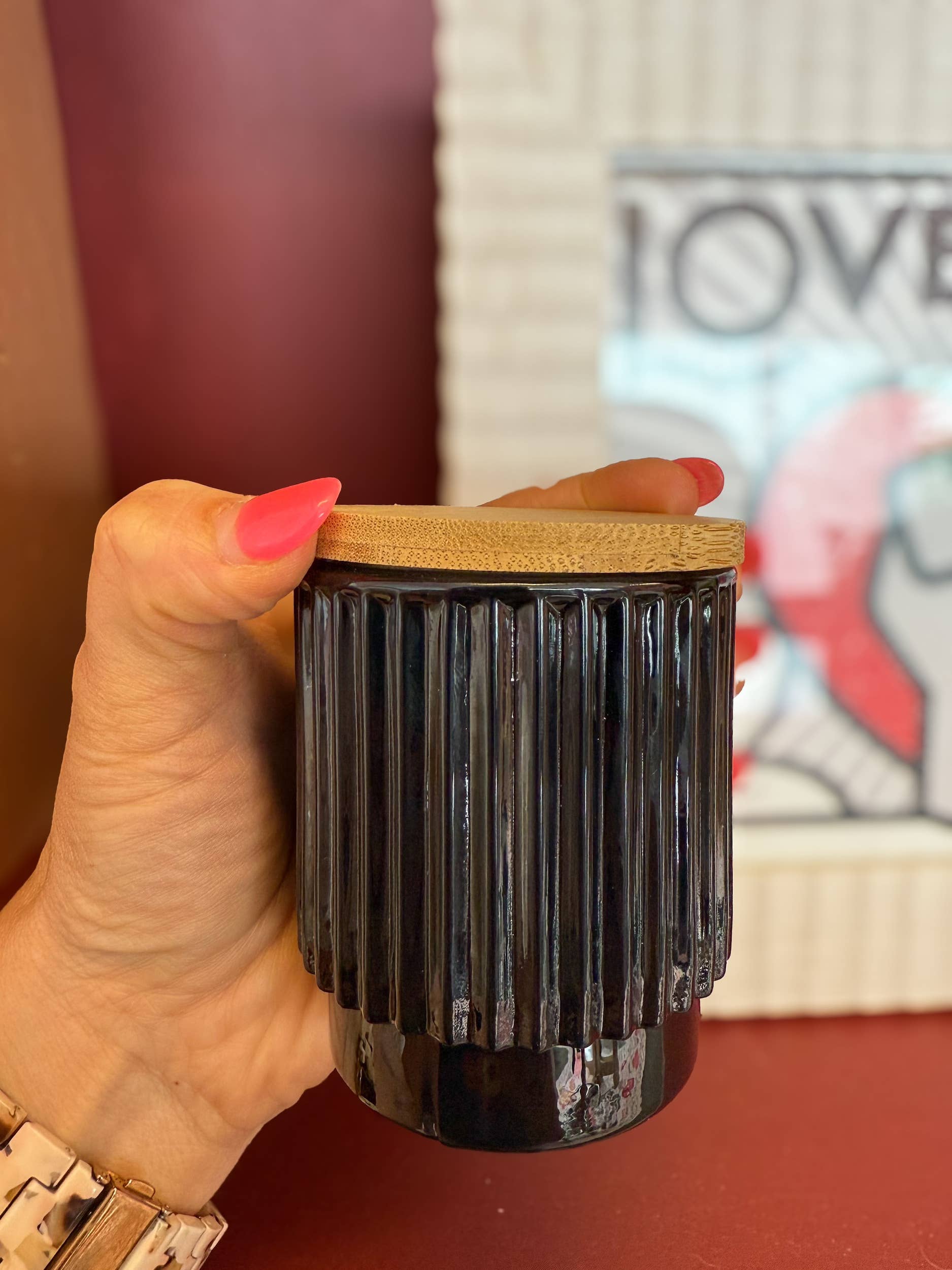 Illuminate Space - Wholesale Jar/Filled Candle - Dark Moon – Limited Edition Ribbed Glass Candle3