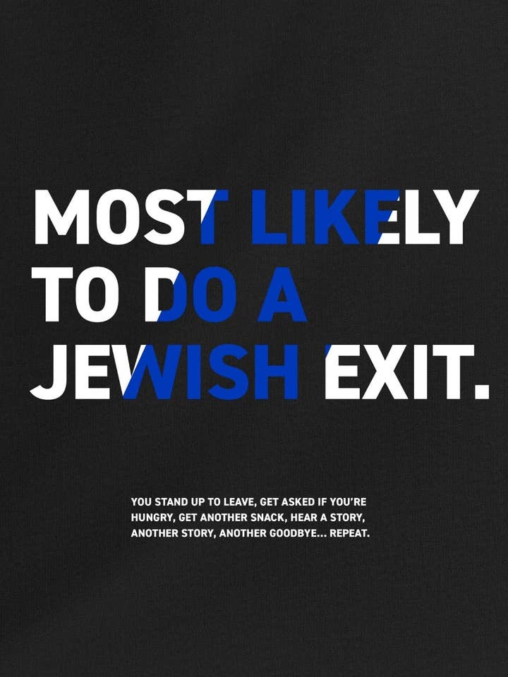 Jewish Exit Tee | Exit Club™ — Caught Edition for wholesale by Tourist Tee Co.
