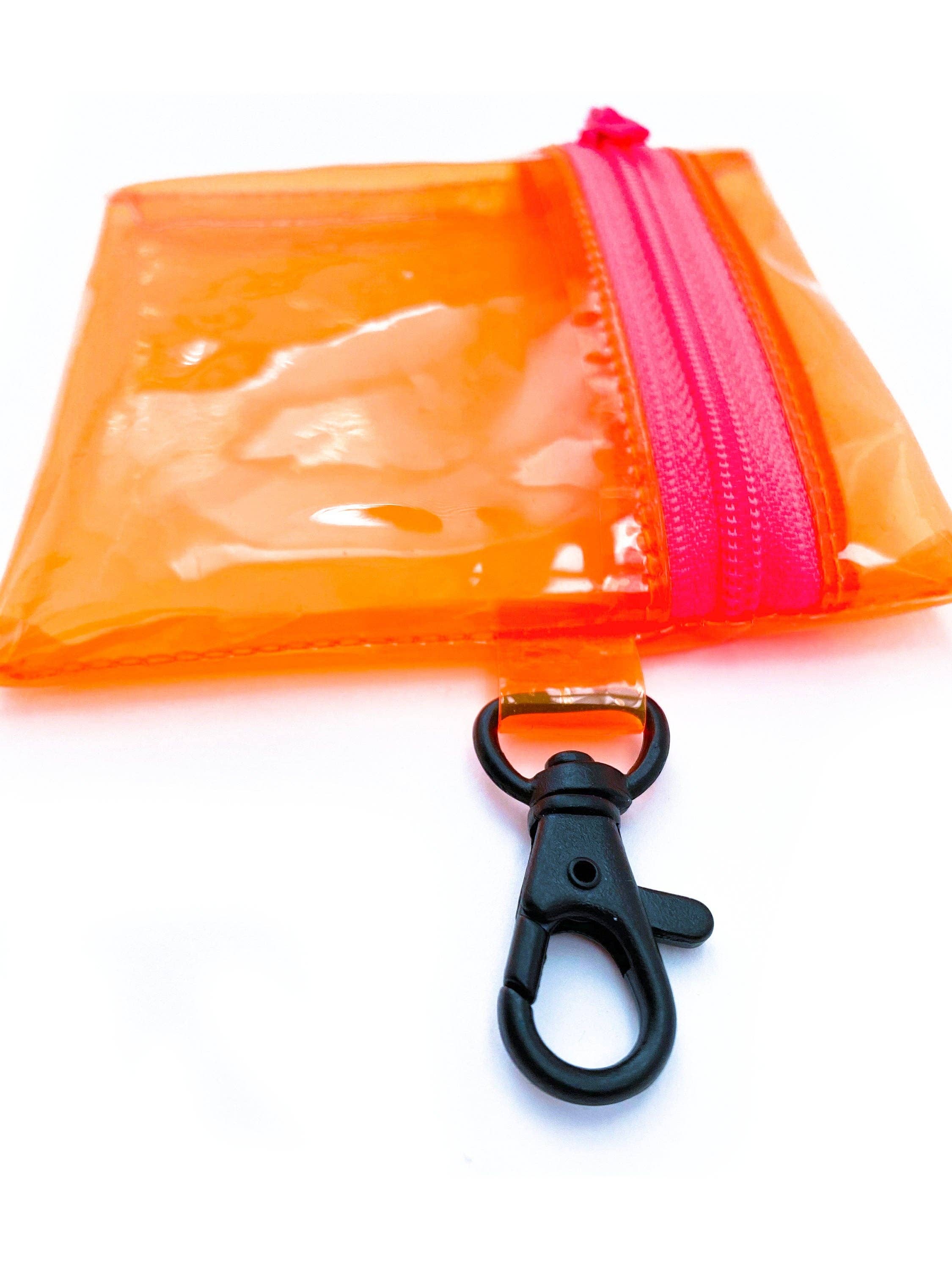 NEON SOL – wholesale Coin purse – Unisex – Transparent Clip-on Coin Pouch | neon orange7