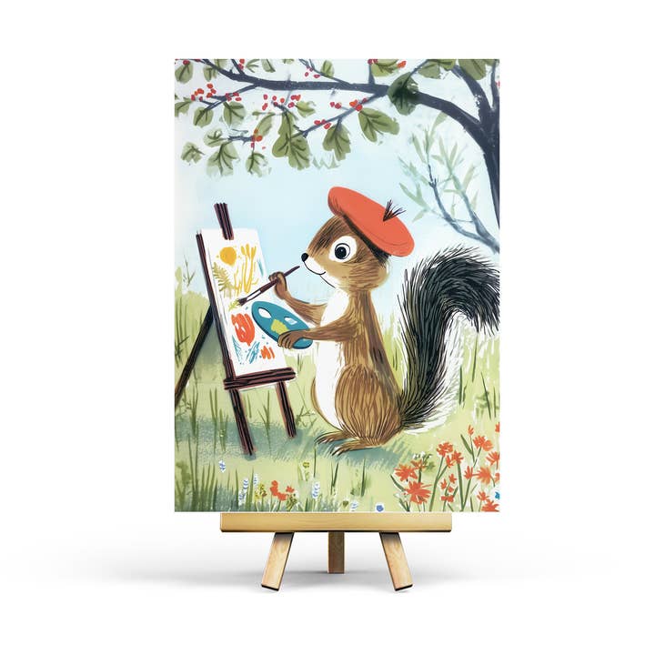 Artist Squirrel - Postcard for wholesale by Penpaling Paula