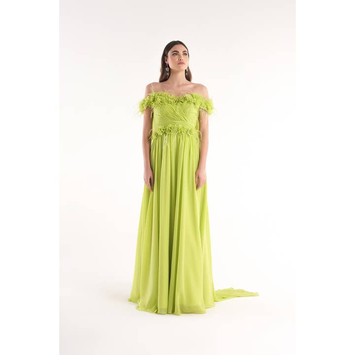 Long Bodice Dress with Feathers for wholesale by Kuea Italian Style