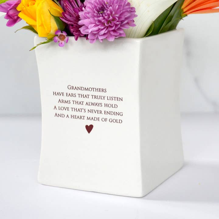 Unique Grandmother Gift - Square Vase for wholesale by Susabella