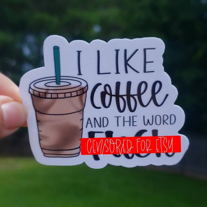 A Little Design Company – wholesale Klistermärke – Jag gillar kaffe och ordet f*! k klistermärke | Svordomar klistermärke0